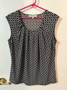 Jones studio separates large Black & White Printed Sleeveless Blouse